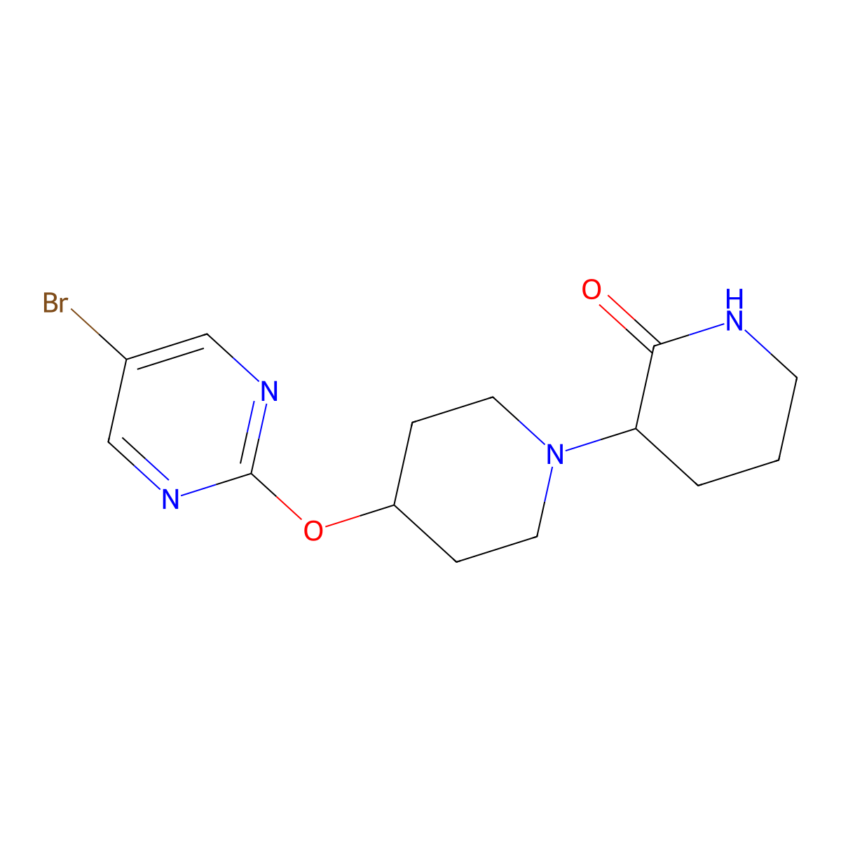 4-[(5-Bromopyrimidin-2-yl)oxy]-[1,3'-bipiperidine]-2'-one molecular structure, CAS 2415452-60-5