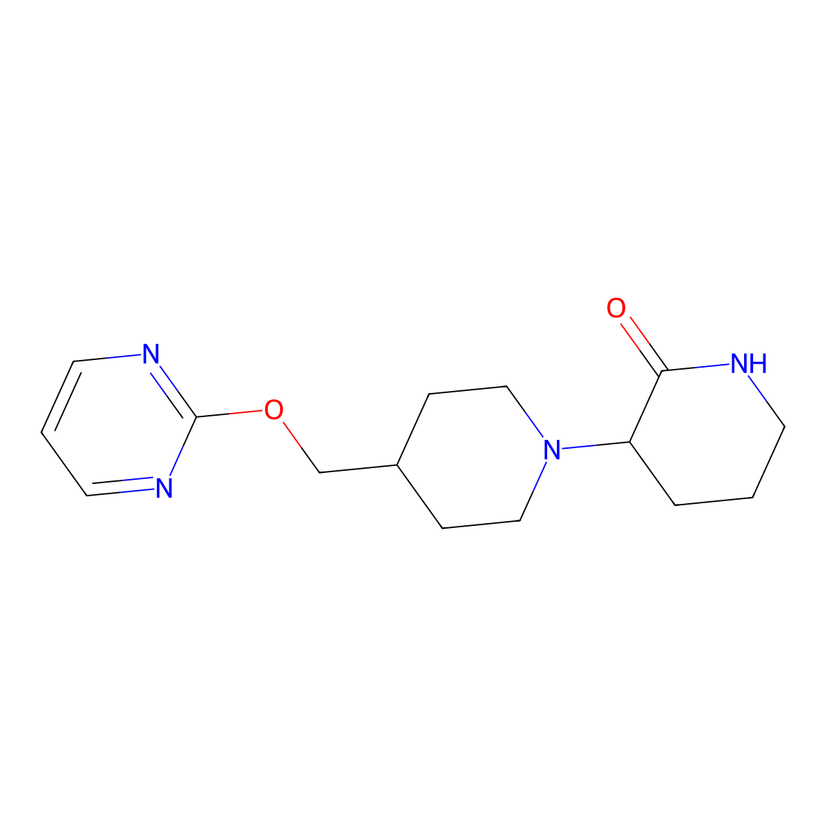 4-[(Pyrimidin-2-yloxy)methyl]-[1,3'-bipiperidine]-2'-one molecular structure, CAS 2415452-66-1