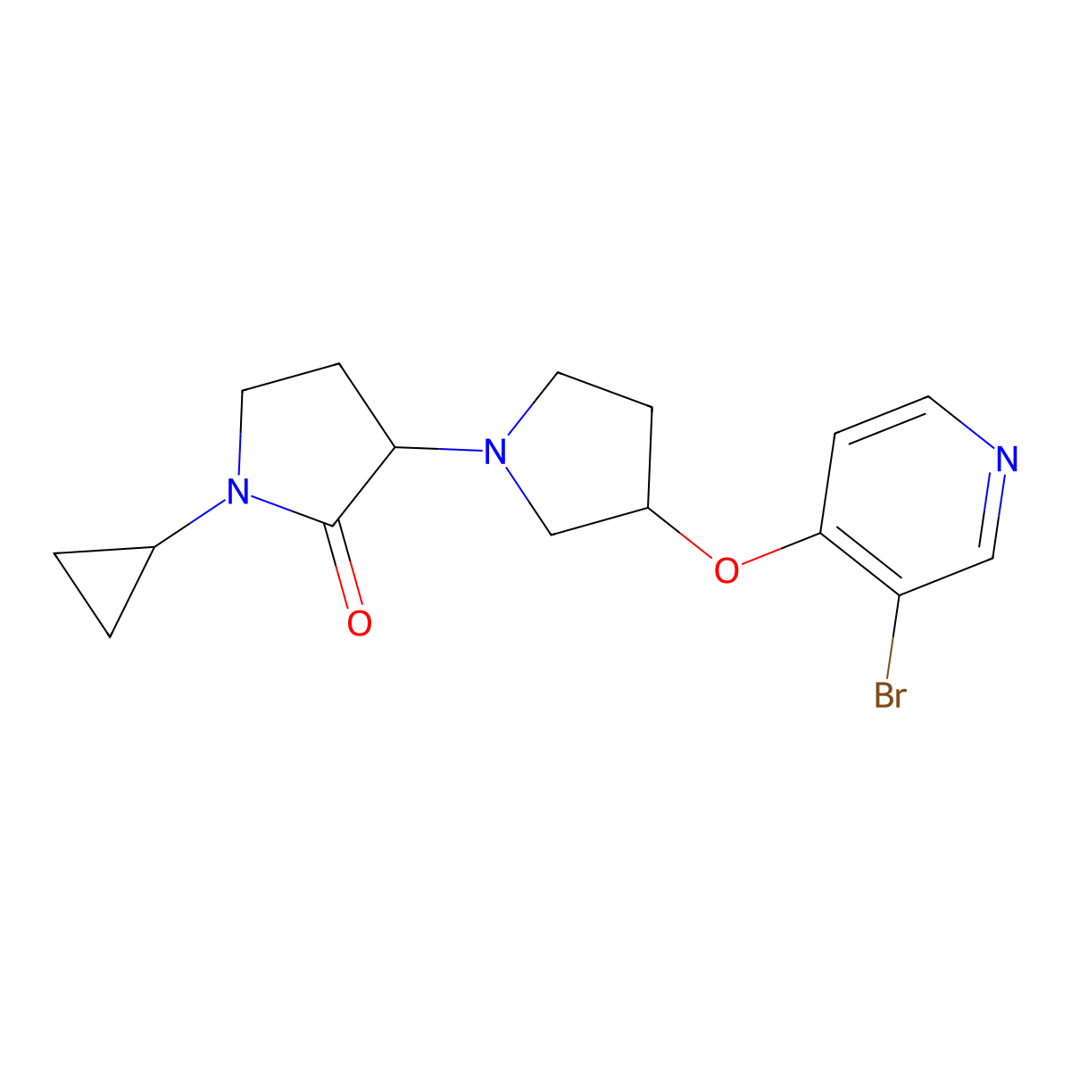 3-[(3-Bromopyridin-4-yl)oxy]-1'-cyclopropyl-[1,3'-bipyrrolidine]-2'-one molecular structure, CAS 2415452-71-8