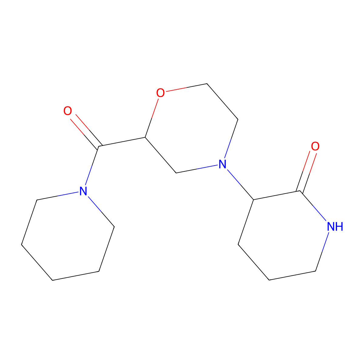 3-[2-(Piperidine-1-carbonyl)morpholin-4-yl]piperidin-2-one molecular structure, CAS 2415452-79-6