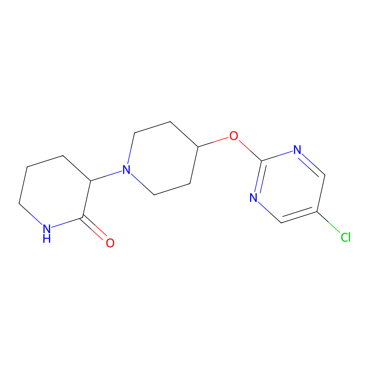 4-[(5-Chloropyrimidin-2-yl)oxy]-[1,3'-bipiperidine]-2'-one molecular structure, CAS 2415452-85-4
