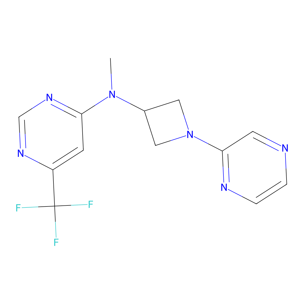 N-methyl-N-[1-(pyrazin-2-yl)azetidin-3-yl]-6-(trifluoromethyl)pyrimidin-4-amine molecular structure, CAS 2415452-96-7