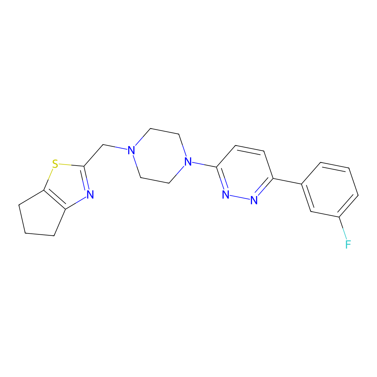 3-[4-({4H,5H,6H-cyclopenta[d][1,3]thiazol-2-yl}methyl)piperazin-1-yl]-6-(3-fluorophenyl)pyridazine molecular structure, CAS 2415453-07-3