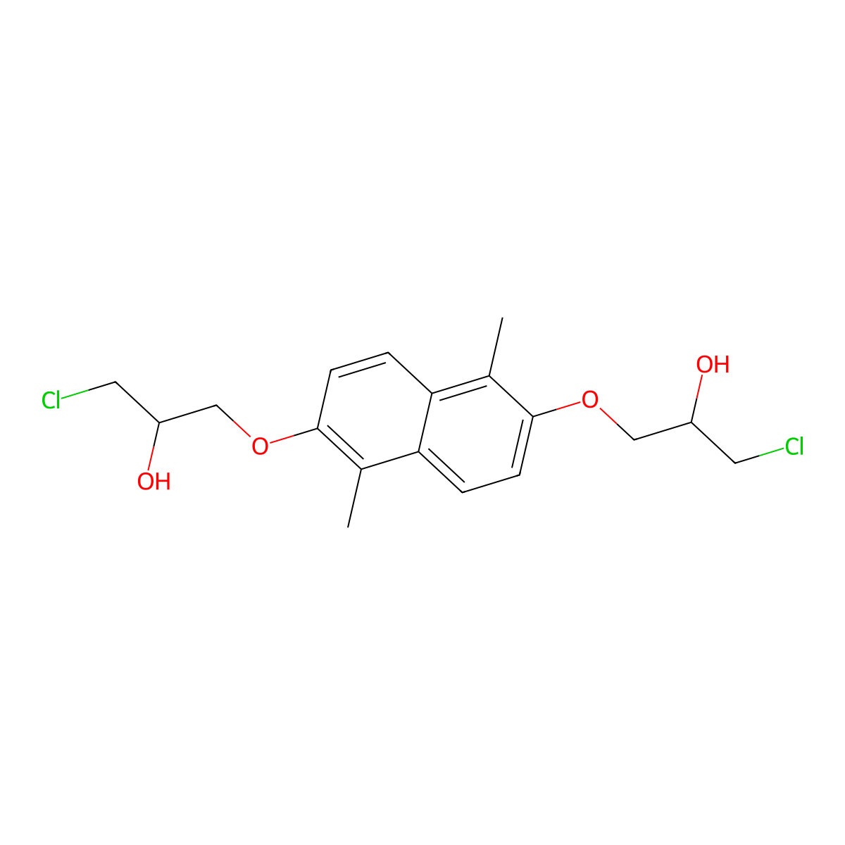 1-Chloro-3-{[6-(3-chloro-2-hydroxypropoxy)-1,5-dimethylnaphthalen-2-yl]oxy}propan-2-ol molecular structure, CAS 2415453-55-1