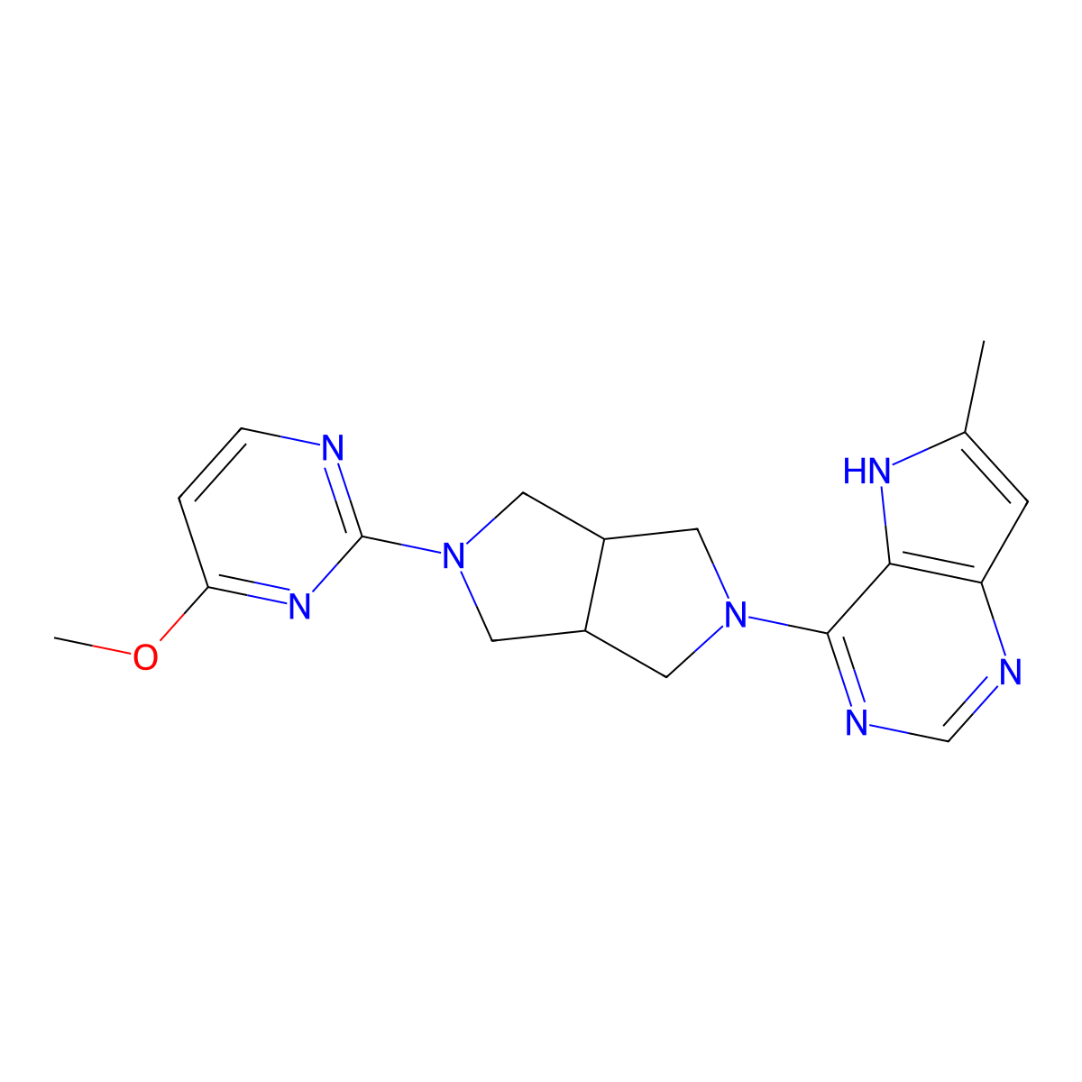 4-methoxy-2-(5-{6-methyl-5H-pyrrolo[3,2-d]pyrimidin-4-yl}-octahydropyrrolo[3,4-c]pyrrol-2-yl)pyrimidine molecular structure, CAS 2415453-56-2