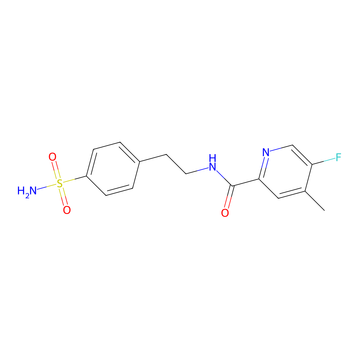 5-Fluoro-4-methyl-N-[2-(4-sulfamoylphenyl)ethyl]pyridine-2-carboxamide molecular structure, CAS 2415453-63-1