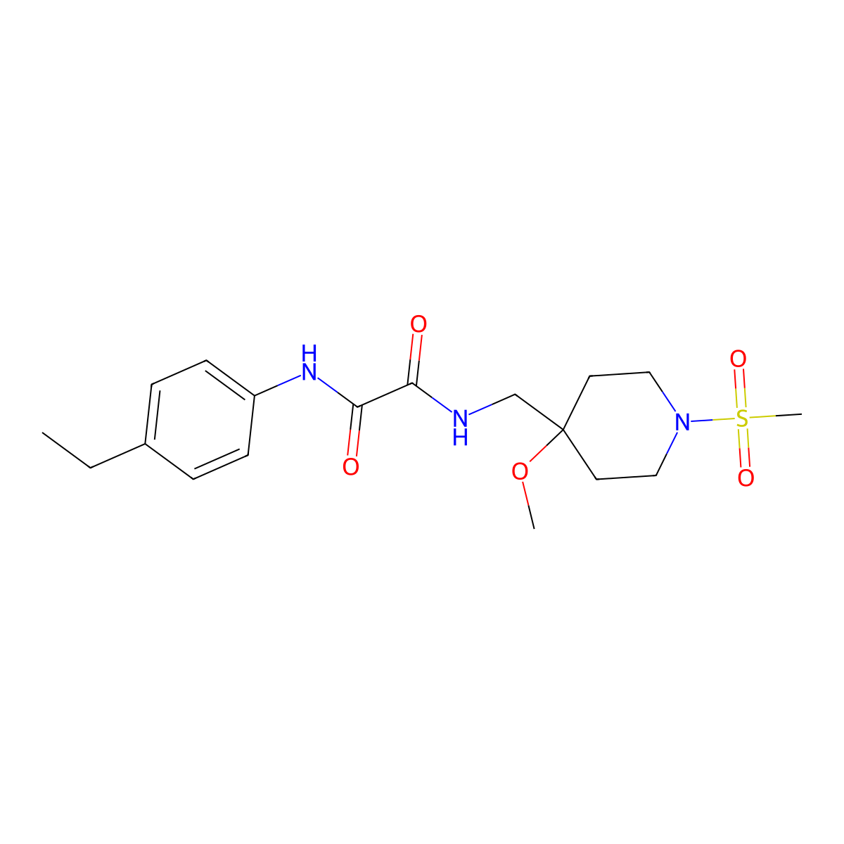 N'-(4-ethylphenyl)-N-[(1-methanesulfonyl-4-methoxypiperidin-4-yl)methyl]ethanediamide molecular structure, CAS 2415453-64-2
