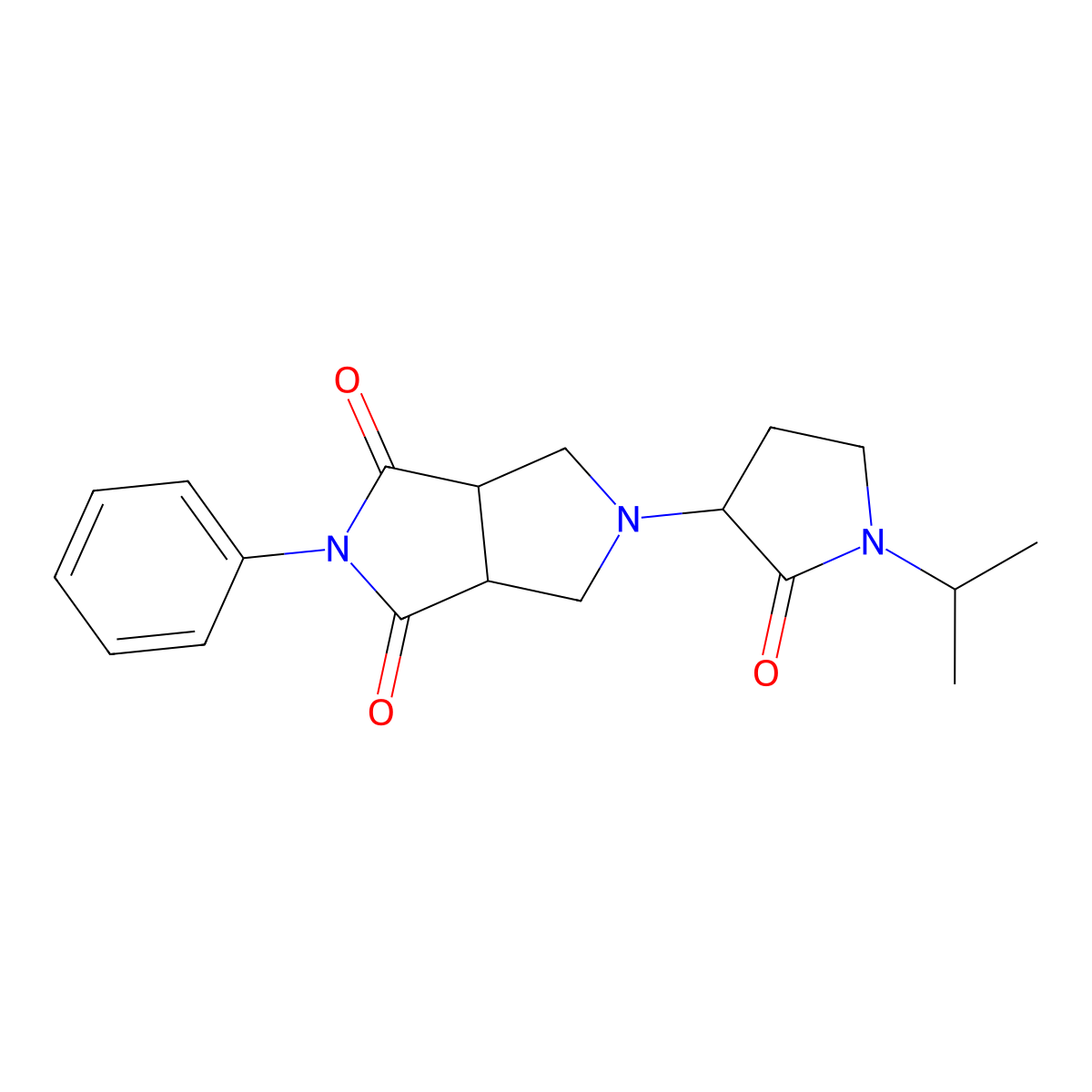 5-[2-Oxo-1-(propan-2-yl)pyrrolidin-3-yl]-2-phenyl-octahydropyrrolo[3,4-c]pyrrole-1,3-dione molecular structure, CAS 2415453-91-5