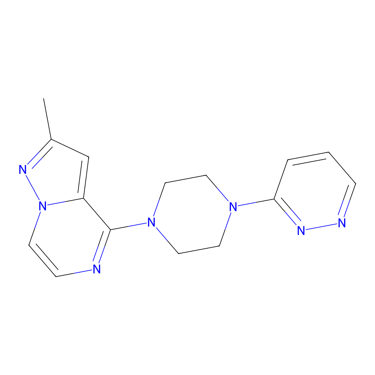 3-(4-{2-Methylpyrazolo[1,5-a]pyrazin-4-yl}piperazin-1-yl)pyridazine molecular structure, CAS 2415454-06-5