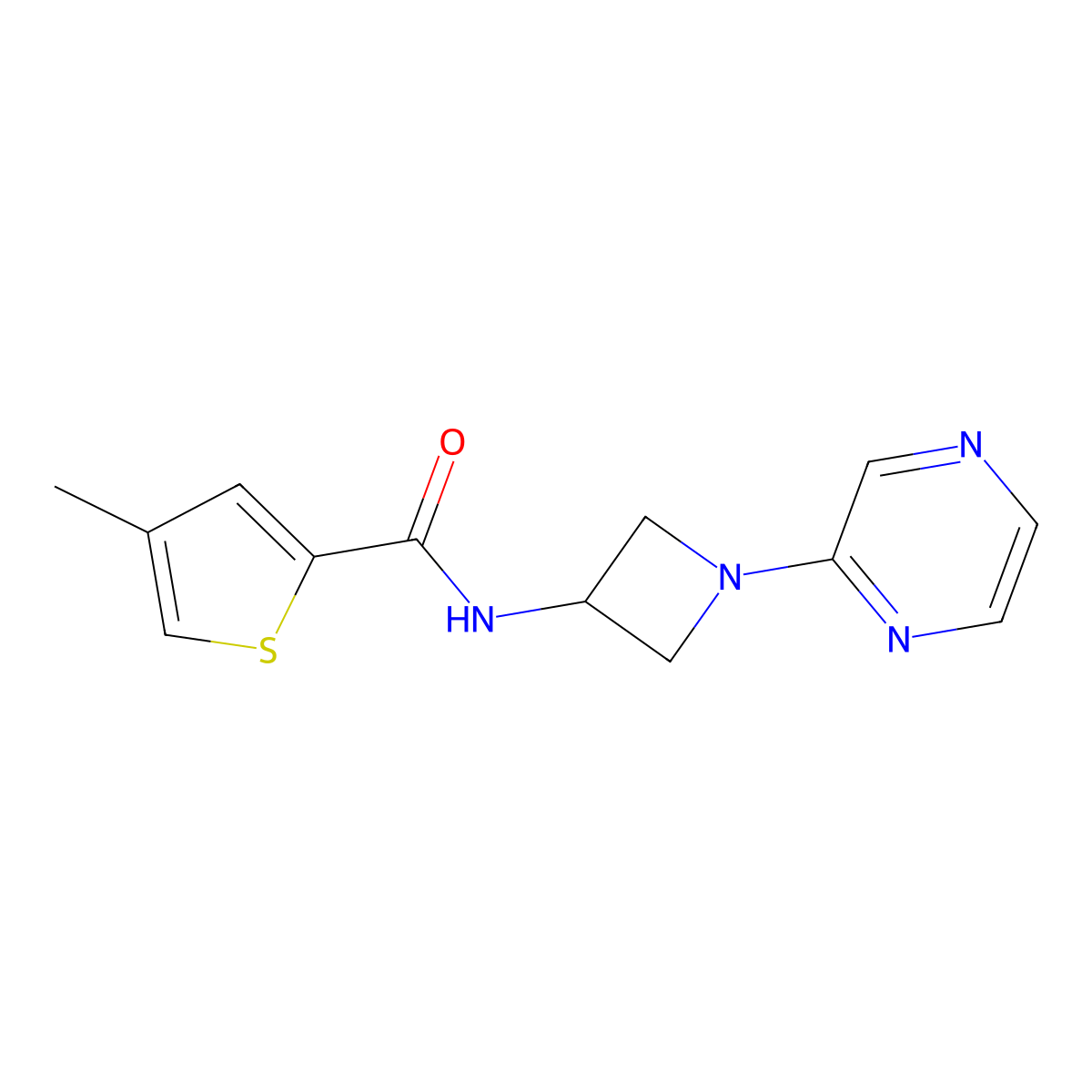 4-methyl-N-[1-(pyrazin-2-yl)azetidin-3-yl]thiophene-2-carboxamide molecular structure, CAS 2415454-30-5
