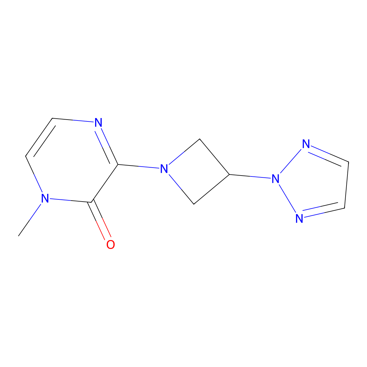 1-methyl-3-[3-(2H-1,2,3-triazol-2-yl)azetidin-1-yl]-1,2-dihydropyrazin-2-one molecular structure, CAS 2415454-36-1