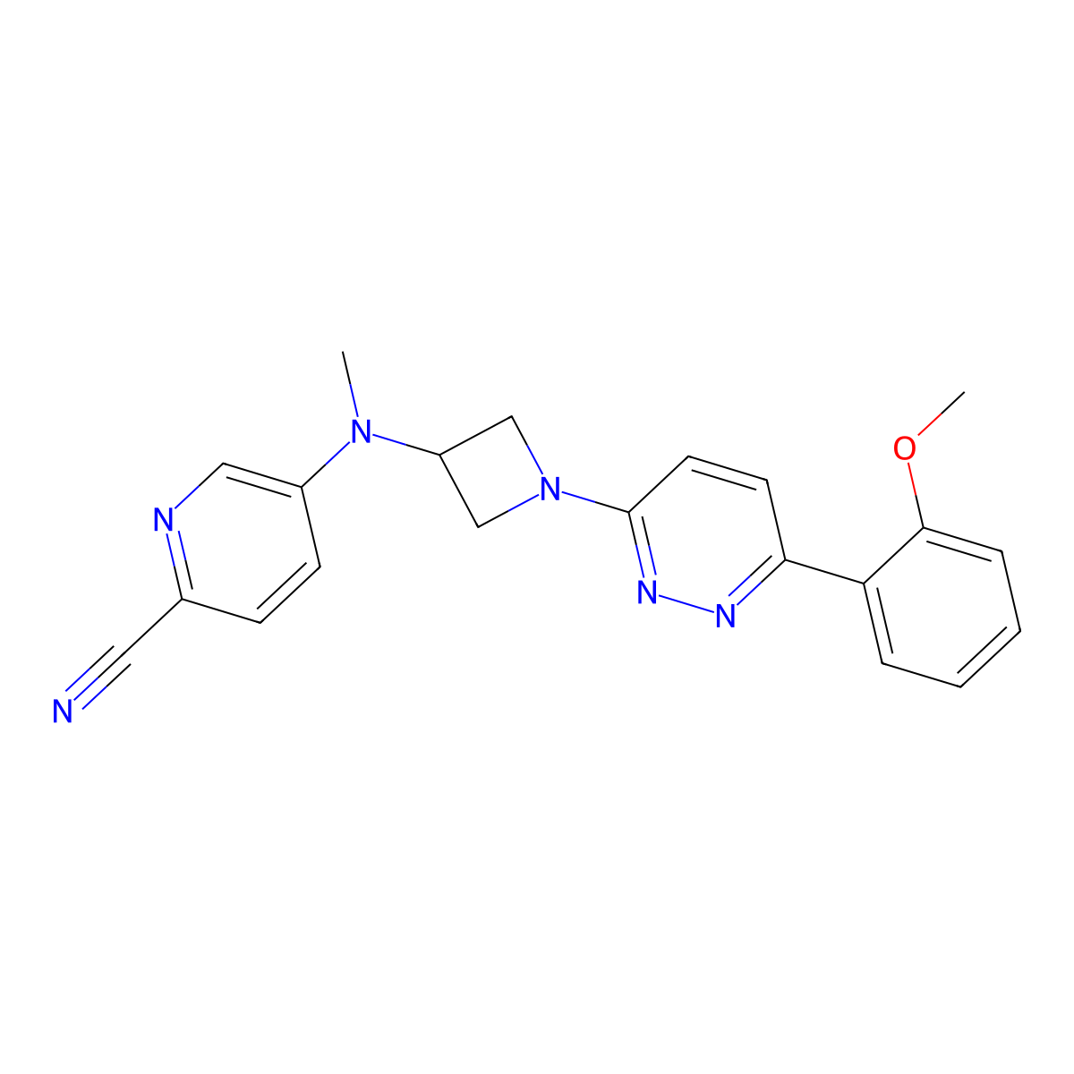 5-({1-[6-(2-Methoxyphenyl)pyridazin-3-yl]azetidin-3-yl}(methyl)amino)pyridine-2-carbonitrile molecular structure, CAS 2415454-37-2