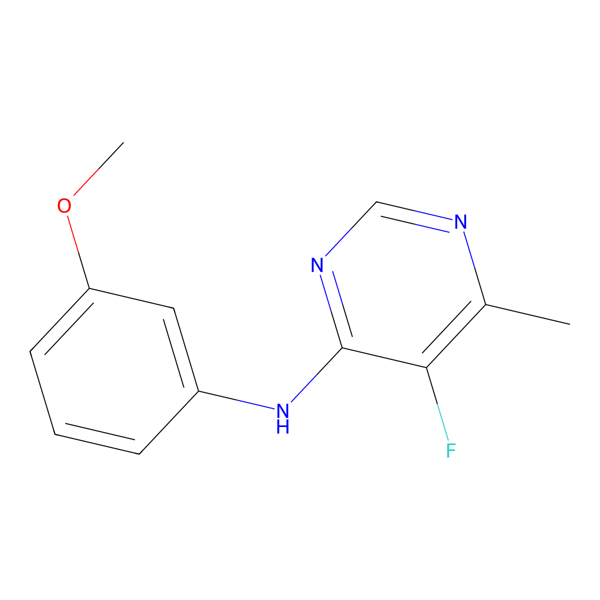 5-Fluoro-N-(3-methoxyphenyl)-6-methylpyrimidin-4-amine molecular structure, CAS 2415454-51-0