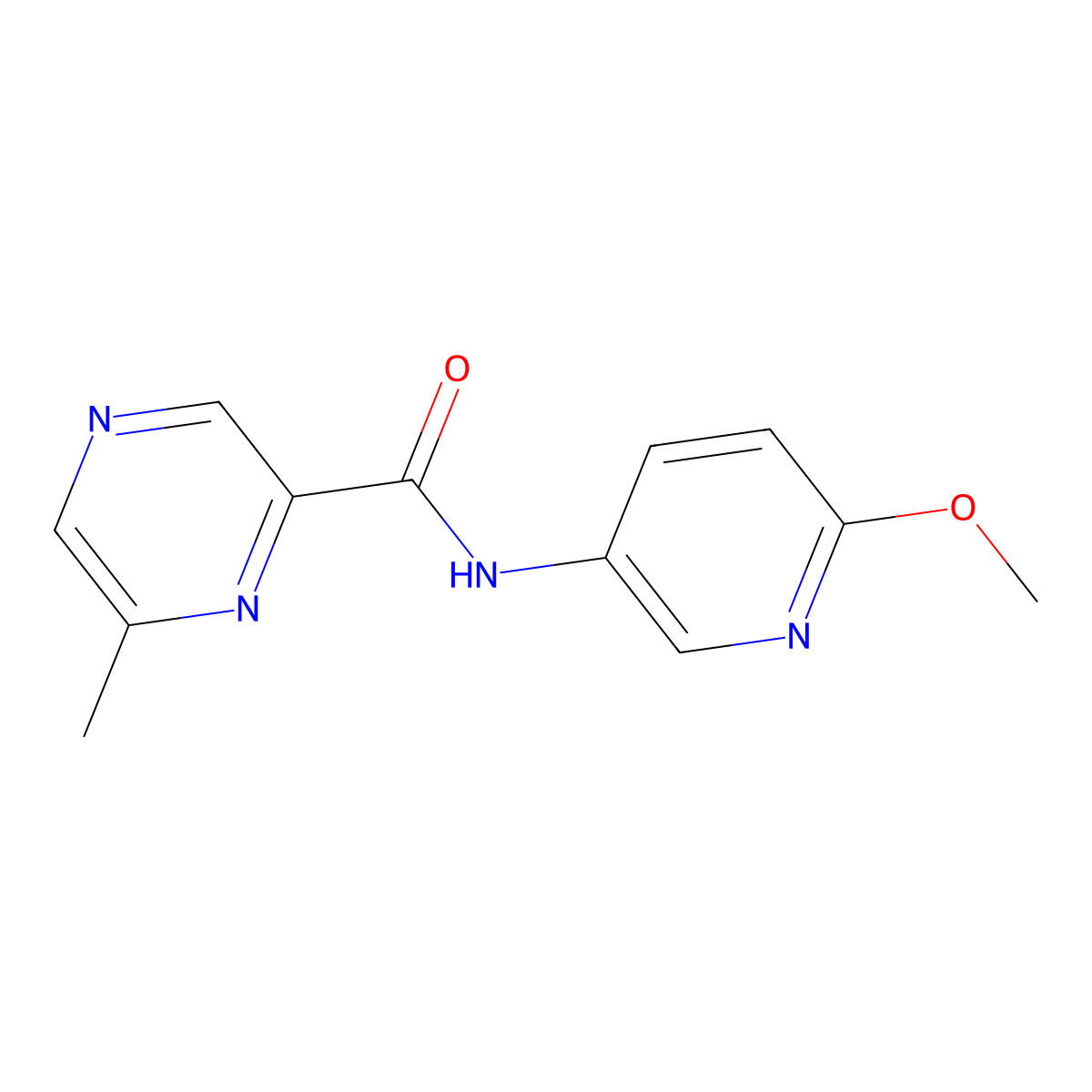 N-(6-methoxypyridin-3-yl)-6-methylpyrazine-2-carboxamide molecular structure, CAS 2415454-61-2