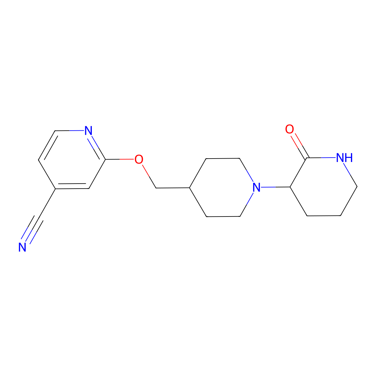 2-({2'-Oxo-[1,3'-bipiperidine]-4-yl}methoxy)pyridine-4-carbonitrile molecular structure, CAS 2415454-62-3