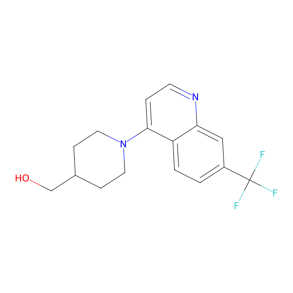 {1-[7-(Trifluoromethyl)quinolin-4-yl]piperidin-4-yl}methanol molecular structure, CAS 2415454-65-6