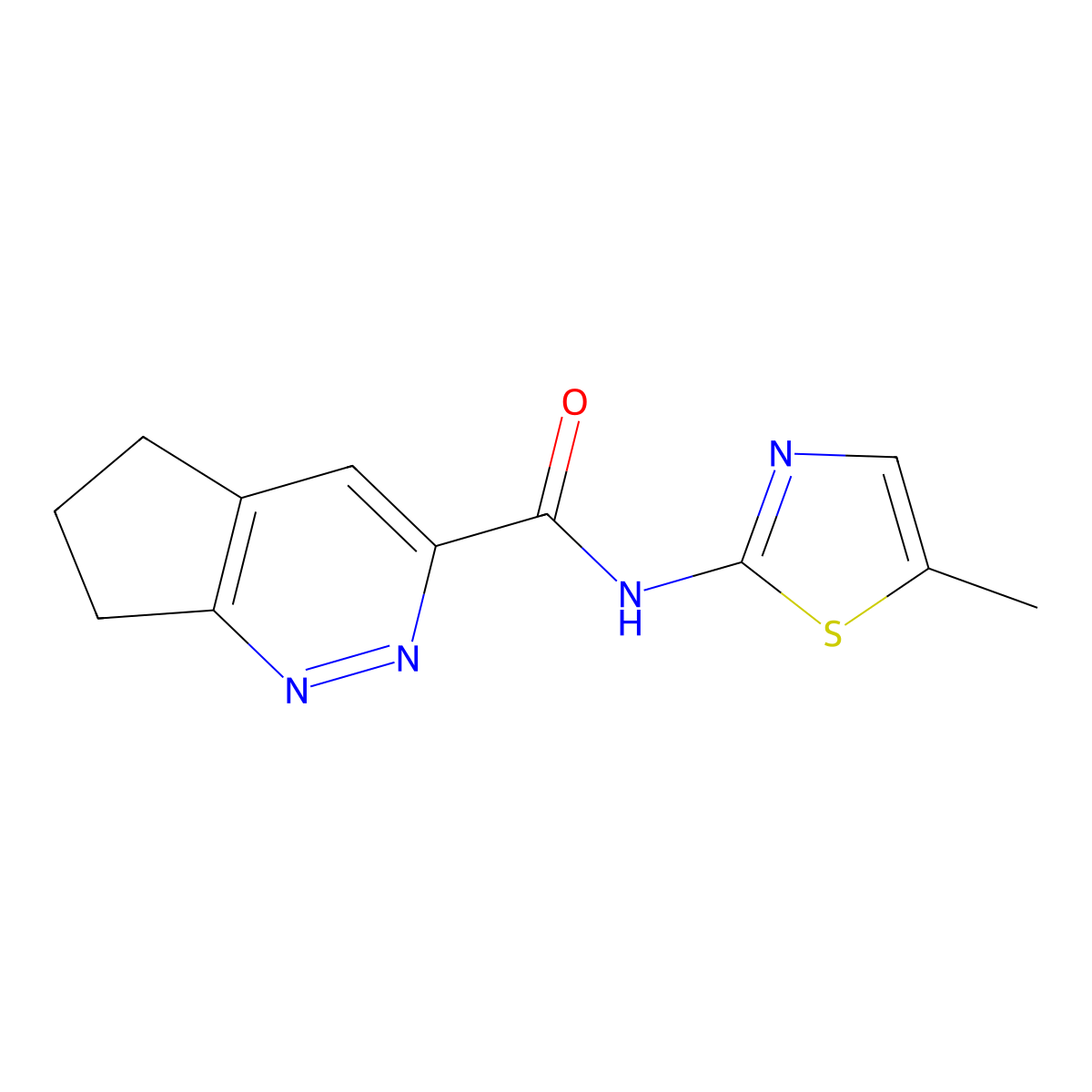 N-(5-methyl-1,3-thiazol-2-yl)-5H,6H,7H-cyclopenta[c]pyridazine-3-carboxamide molecular structure, CAS 2415454-69-0