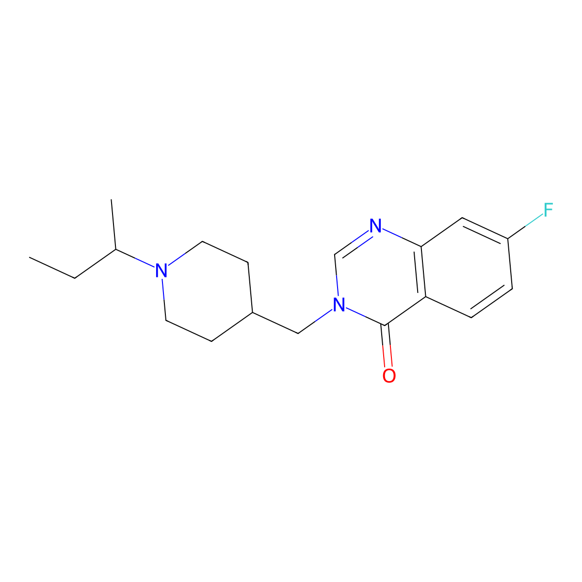 3-{[1-(Butan-2-yl)piperidin-4-yl]methyl}-7-fluoro-3,4-dihydroquinazolin-4-one molecular structure, CAS 2415454-73-6