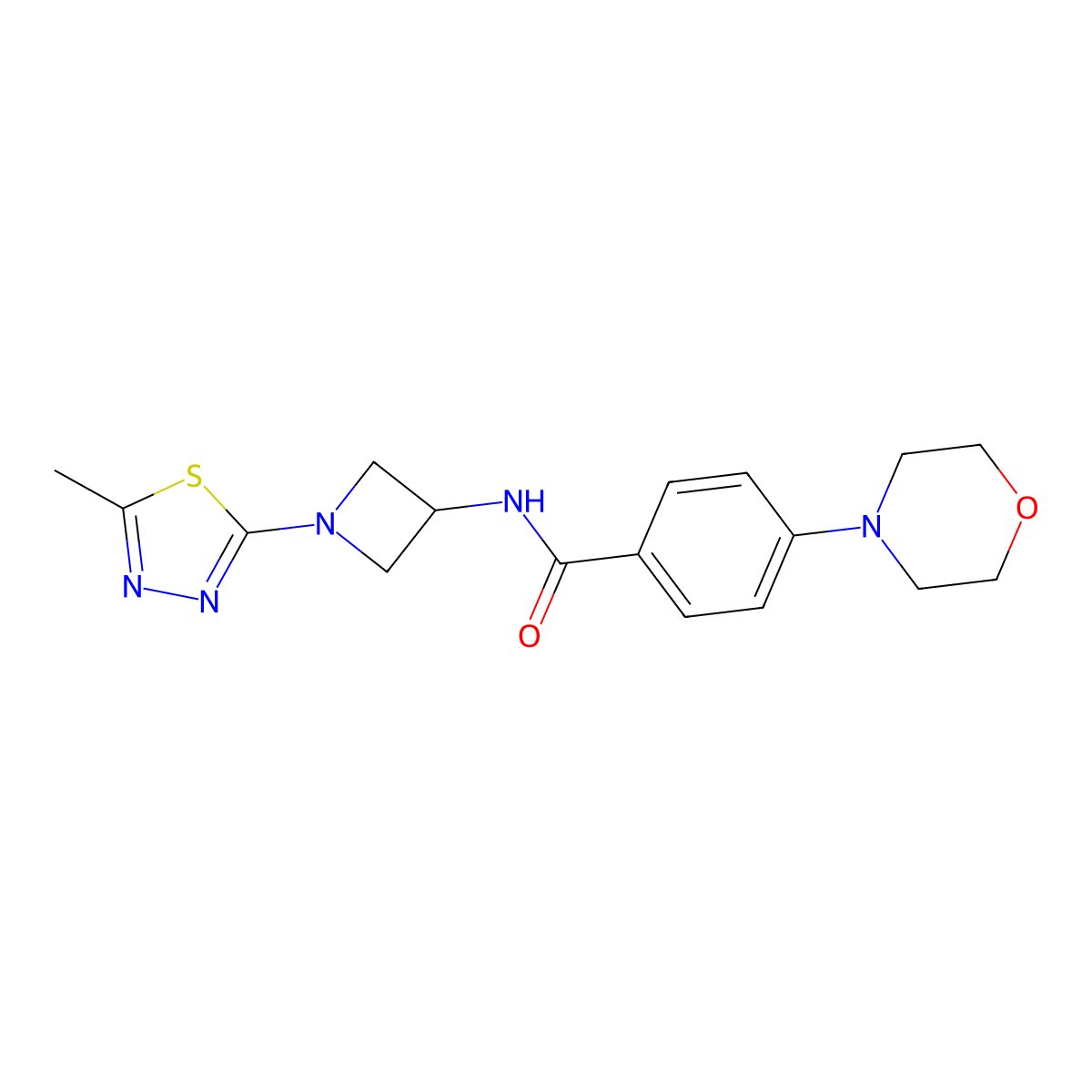 N-[1-(5-methyl-1,3,4-thiadiazol-2-yl)azetidin-3-yl]-4-(morpholin-4-yl)benzamide molecular structure, CAS 2415455-05-7