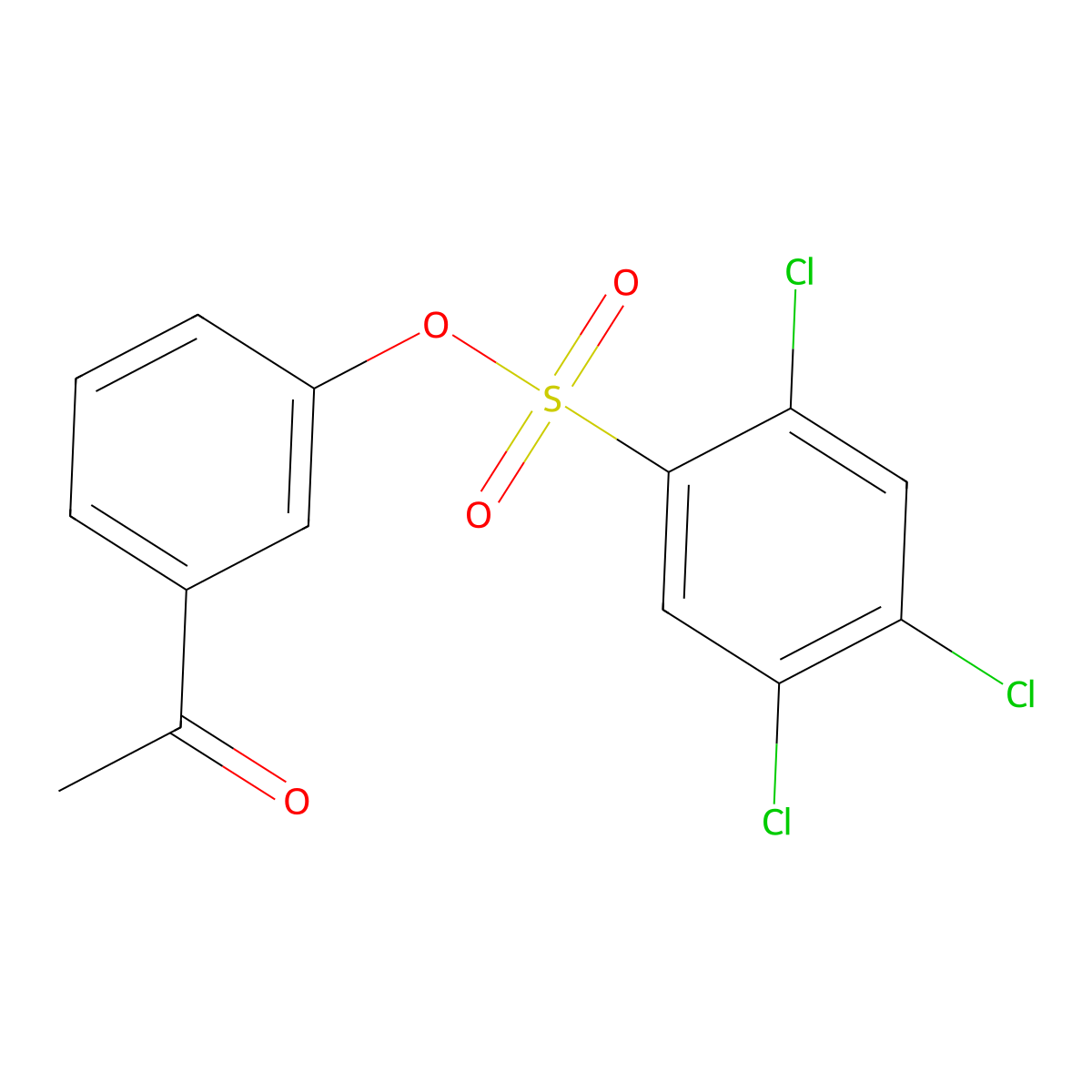 3-Acetylphenyl 2,4,5-trichlorobenzene-1-sulfonate molecular structure, CAS 2415455-13-7