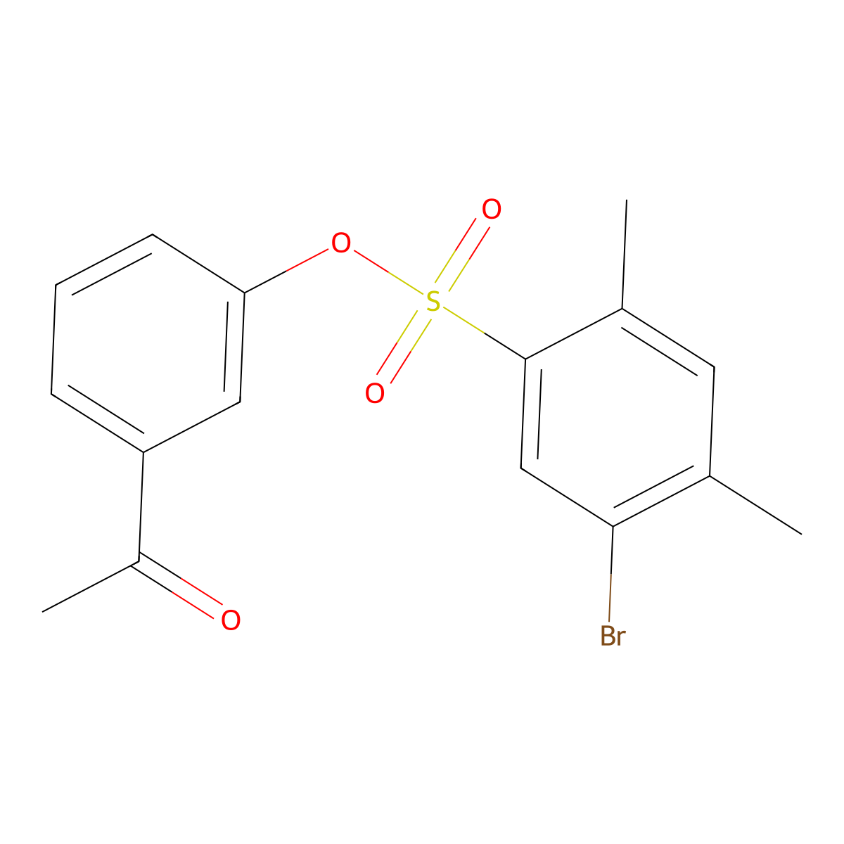 3-Acetylphenyl 5-bromo-2,4-dimethylbenzene-1-sulfonate molecular structure, CAS 2415455-30-8