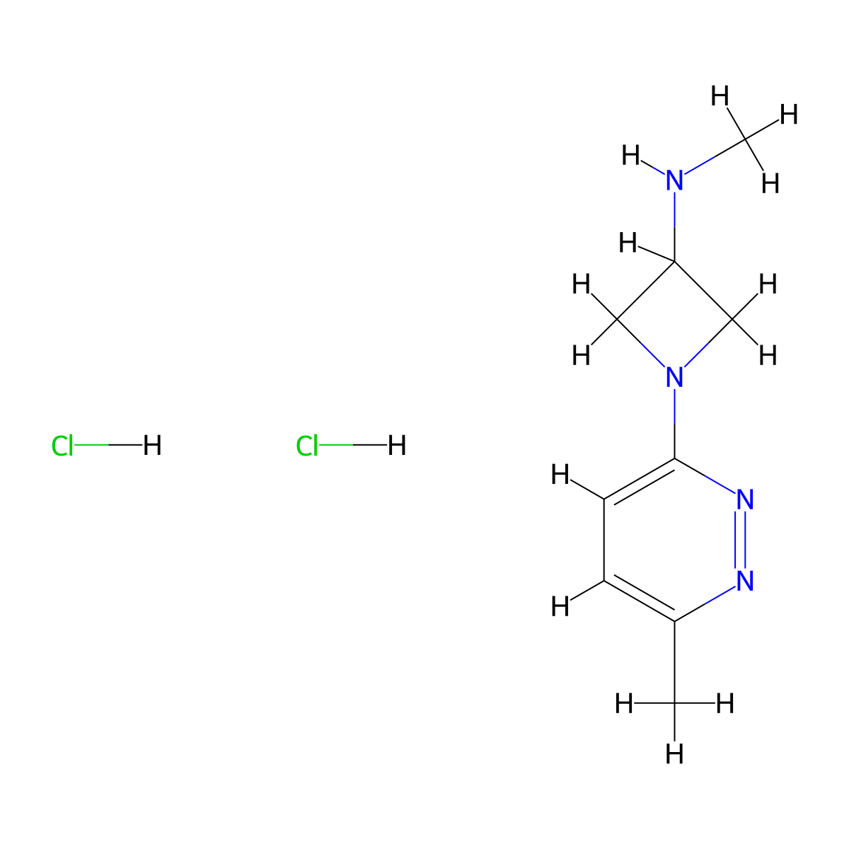 N-methyl-1-(6-methylpyridazin-3-yl)azetidin-3-amine dihydrochloride molecular structure, CAS 2415455-41-1