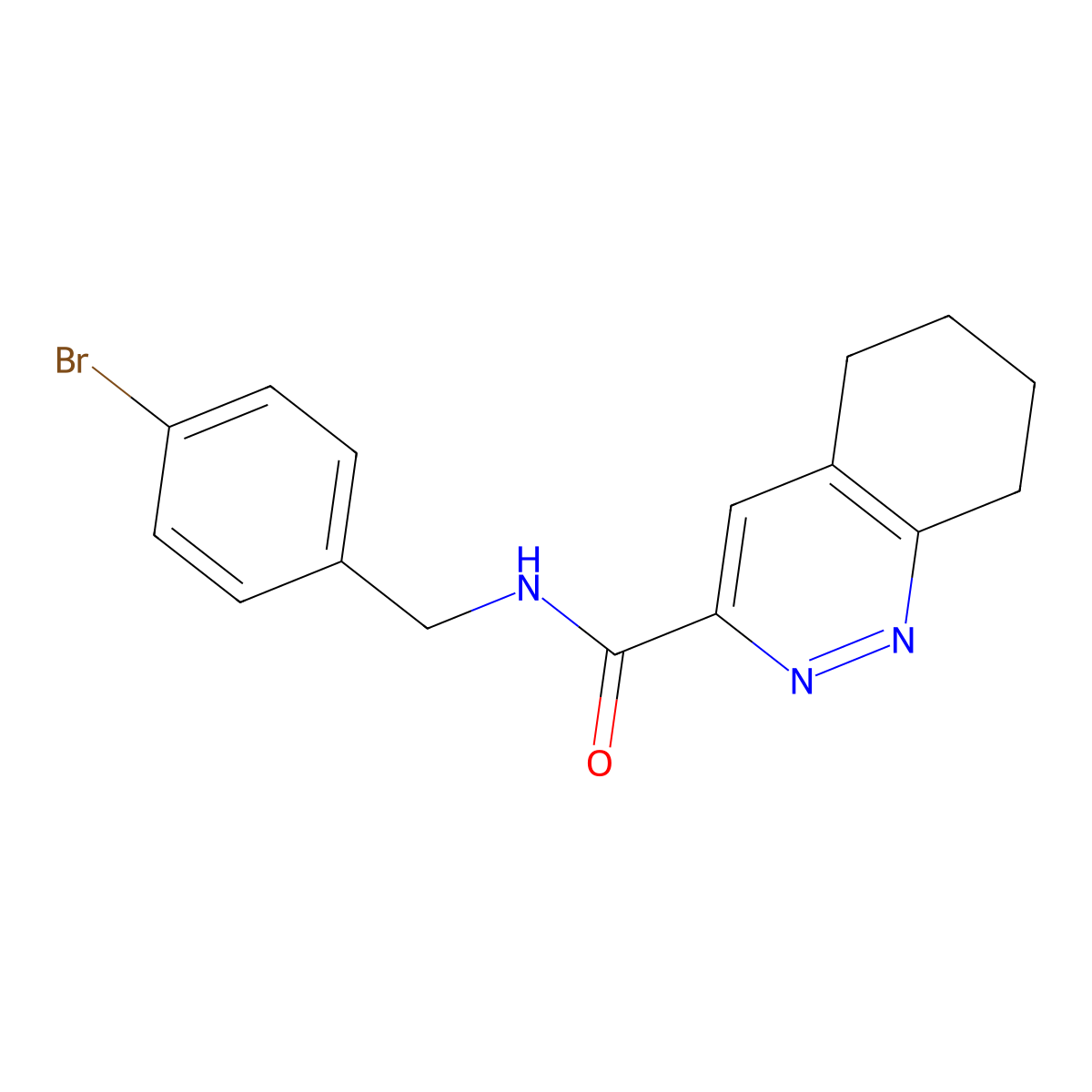N-[(4-Bromophenyl)methyl]-5,6,7,8-tetrahydrocinnoline-3-carboxamide molecular structure, CAS 2415455-44-4