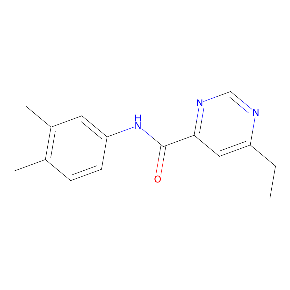 N-(3,4-Dimethylphenyl)-6-ethylpyrimidine-4-carboxamide molecular structure, CAS 2415455-49-9