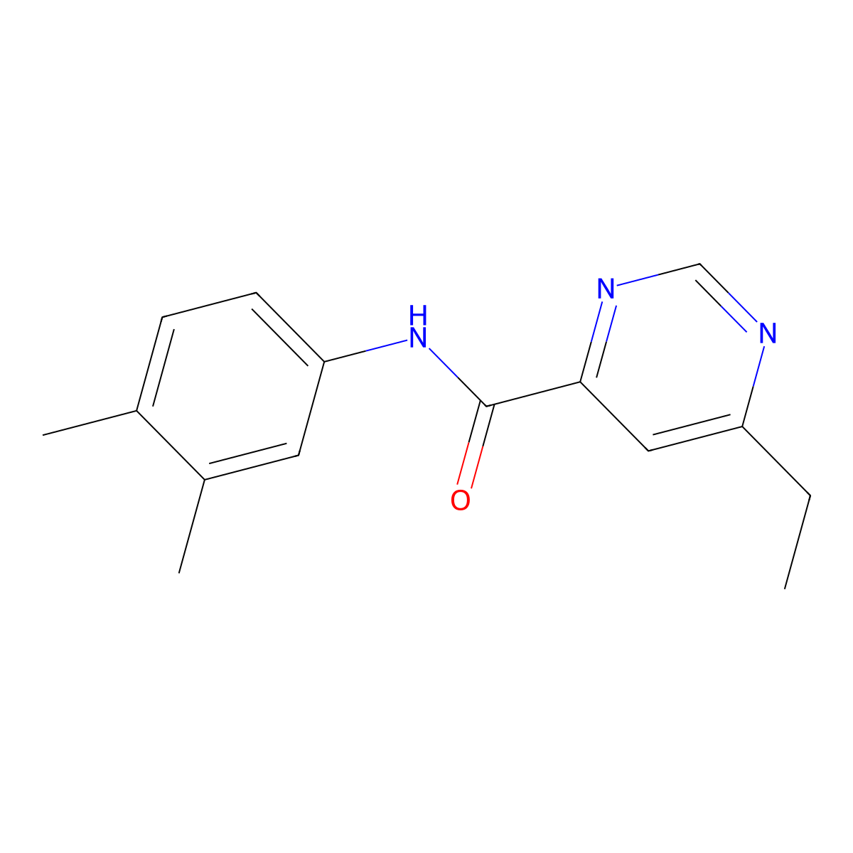 N-(3,4-Dimethylphenyl)-6-ethylpyrimidine-4-carboxamide molecular structure, CAS 2415455-49-9