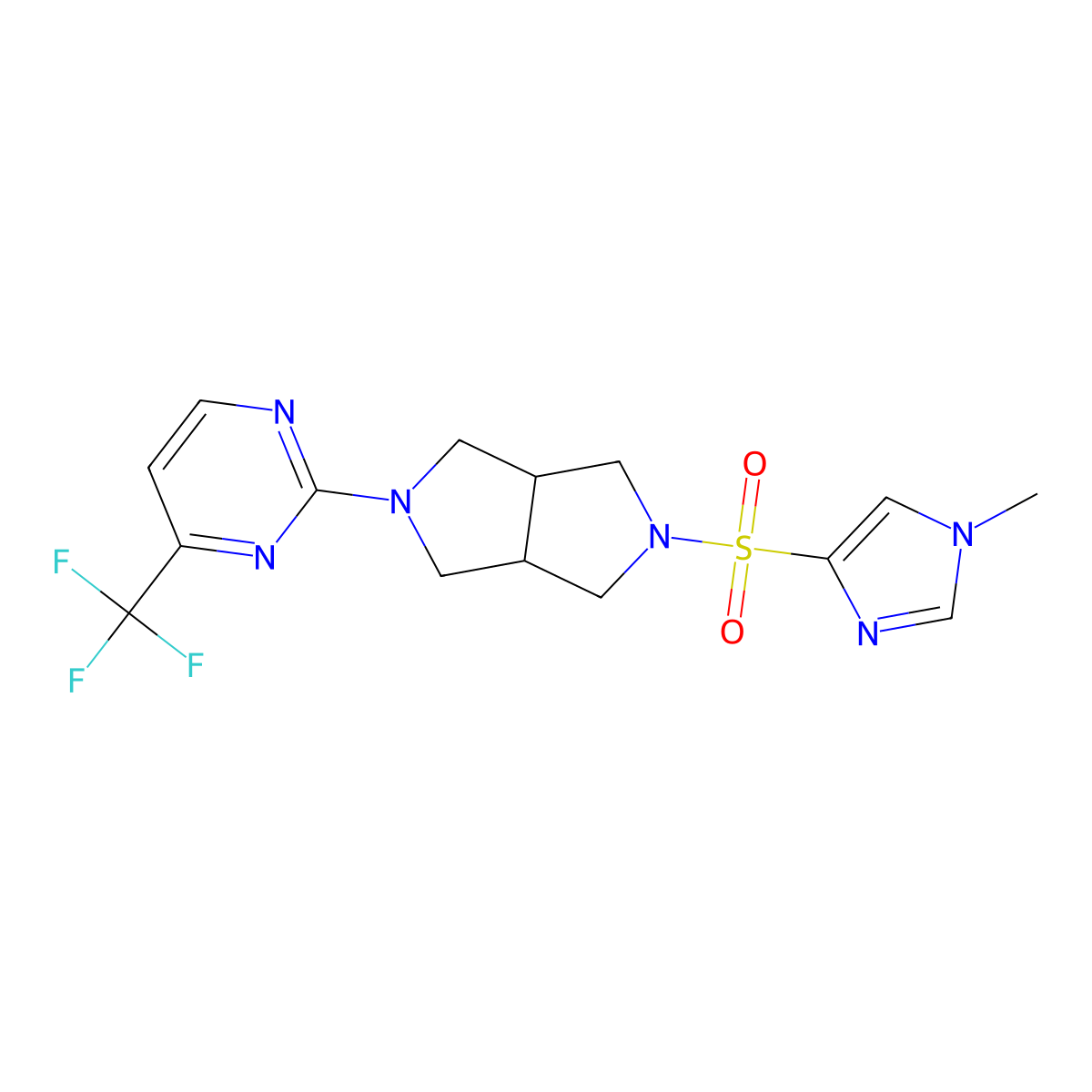 2-{5-[(1-methyl-1H-imidazol-4-yl)sulfonyl]-octahydropyrrolo[3,4-c]pyrrol-2-yl}-4-(trifluoromethyl)pyrimidine molecular structure, CAS 2415455-55-7