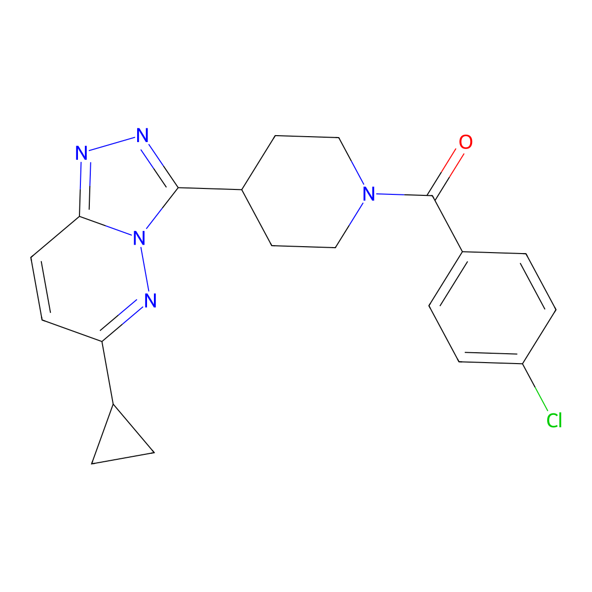 1-(4-Chlorobenzoyl)-4-{6-cyclopropyl-[1,2,4]triazolo[4,3-b]pyridazin-3-yl}piperidine molecular structure, CAS 2415455-66-0