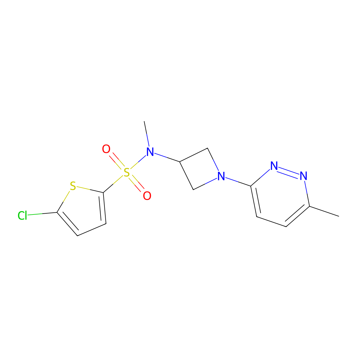 5-chloro-N-methyl-N-[1-(6-methylpyridazin-3-yl)azetidin-3-yl]thiophene-2-sulfonamide molecular structure, CAS 2415455-68-2