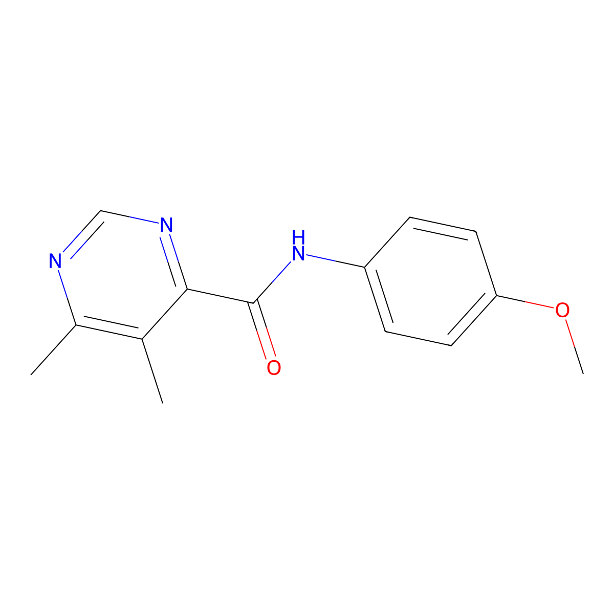 N-(4-Methoxyphenyl)-5,6-dimethylpyrimidine-4-carboxamide molecular structure, CAS 2415455-74-0