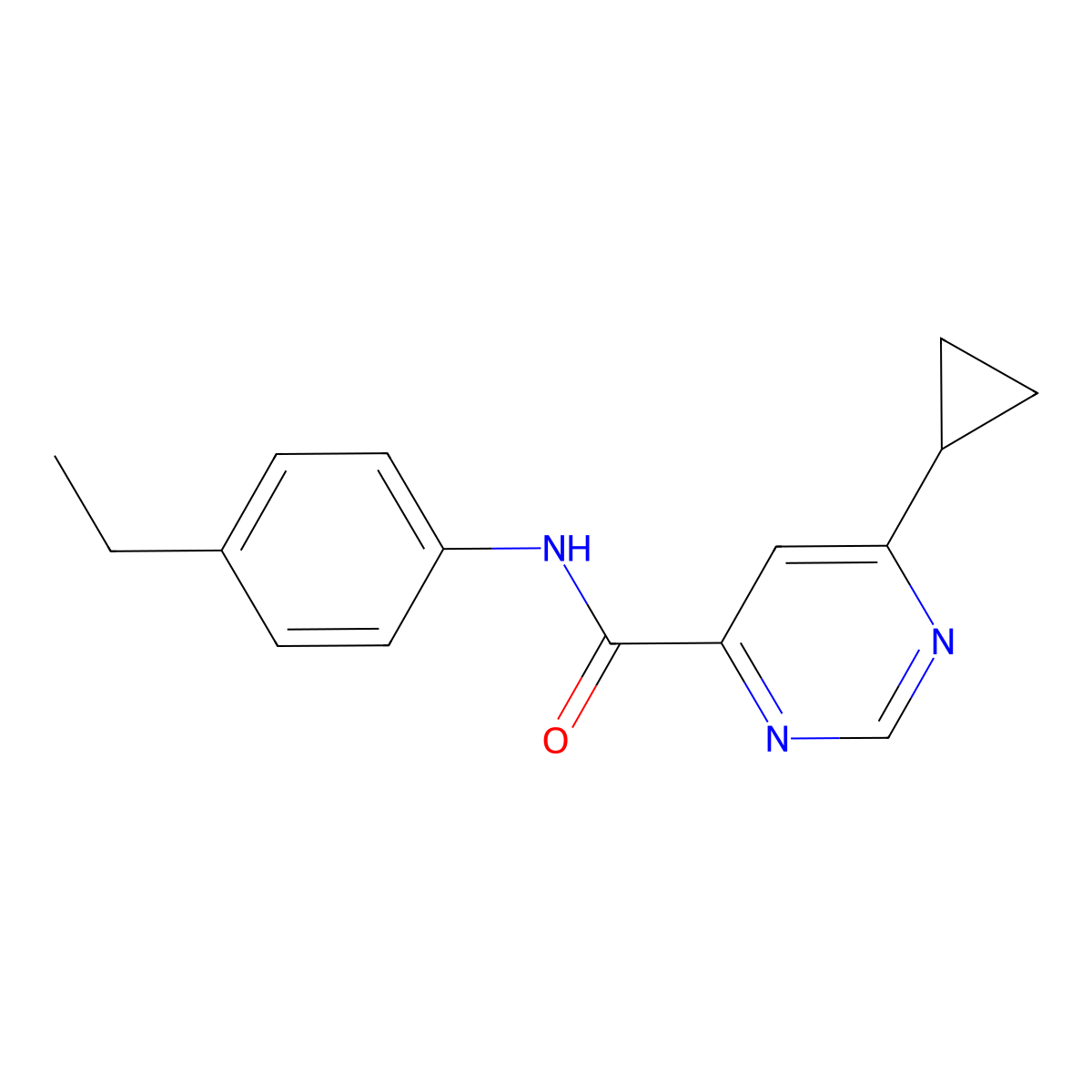 6-Cyclopropyl-N-(4-ethylphenyl)pyrimidine-4-carboxamide molecular structure, CAS 2415455-77-3