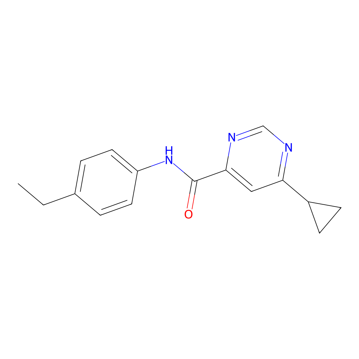 6-Cyclopropyl-N-(4-ethylphenyl)pyrimidine-4-carboxamide molecular structure, CAS 2415455-77-3
