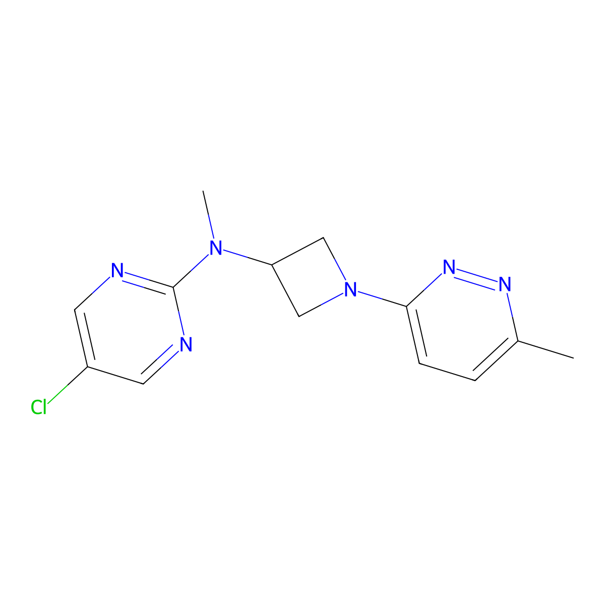 5-chloro-N-methyl-N-[1-(6-methylpyridazin-3-yl)azetidin-3-yl]pyrimidin-2-amine molecular structure, CAS 2415455-80-8