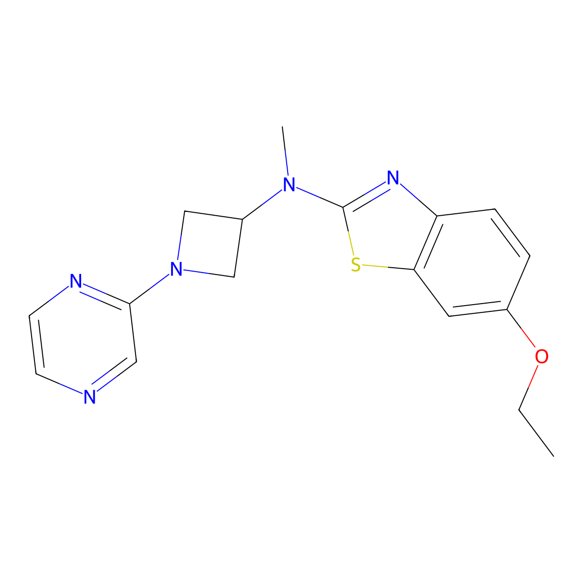 6-ethoxy-N-methyl-N-[1-(pyrazin-2-yl)azetidin-3-yl]-1,3-benzothiazol-2-amine molecular structure, CAS 2415455-89-7