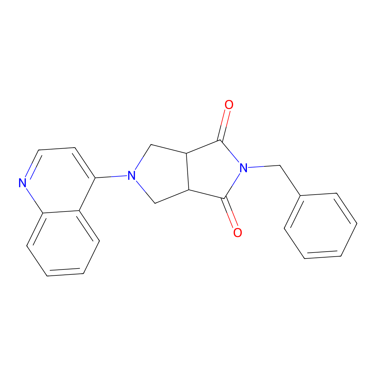 2-Benzyl-5-(quinolin-4-yl)-octahydropyrrolo[3,4-c]pyrrole-1,3-dione molecular structure, CAS 2415455-91-1