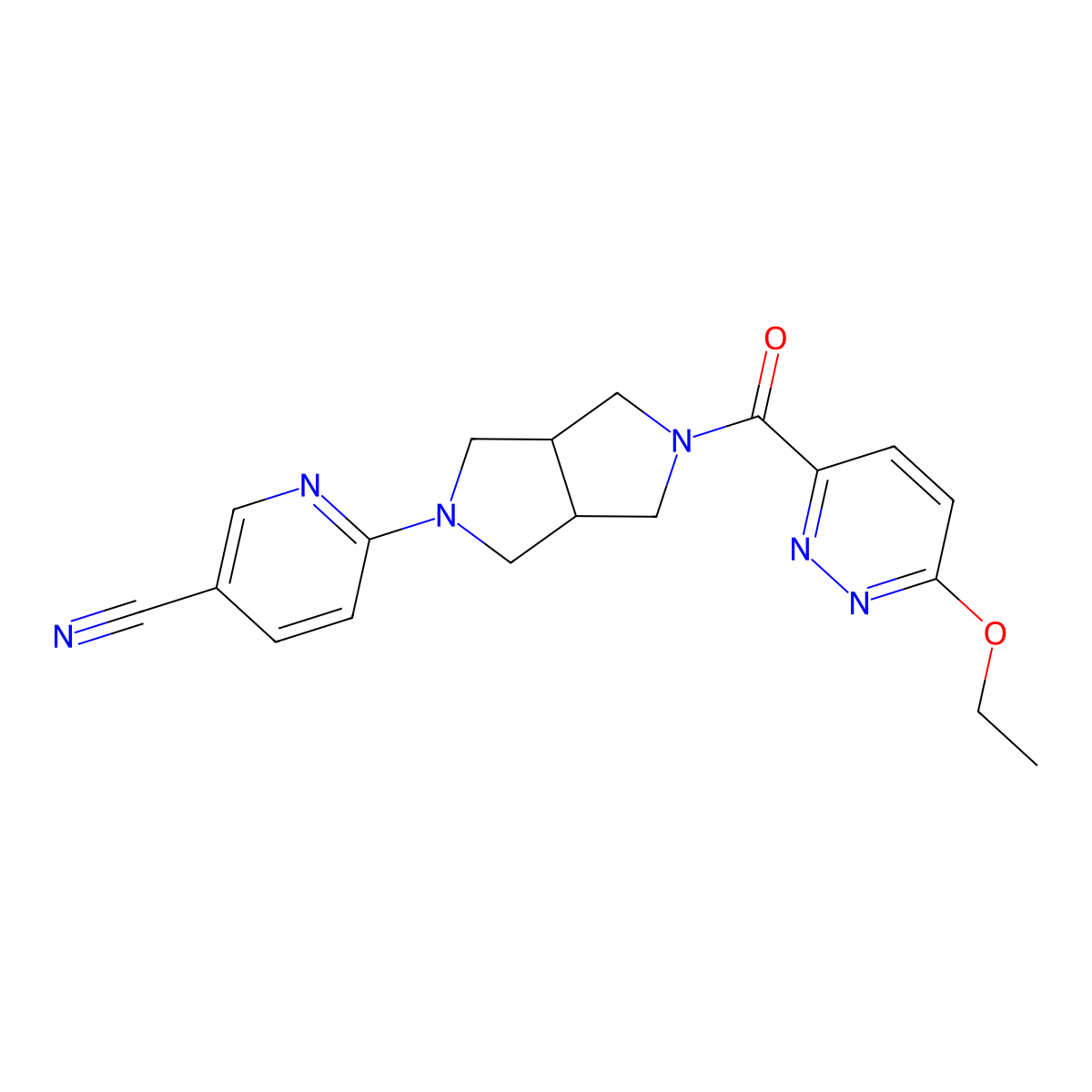 6-[5-(6-Ethoxypyridazine-3-carbonyl)-octahydropyrrolo[3,4-c]pyrrol-2-yl]pyridine-3-carbonitrile molecular structure, CAS 2415455-92-2