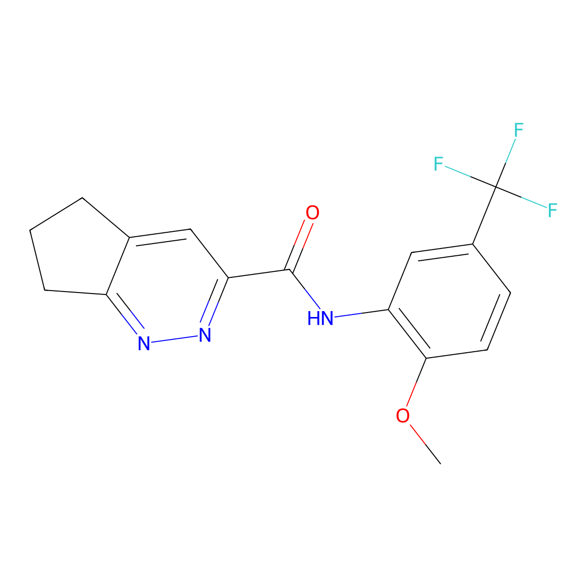 N-[2-methoxy-5-(trifluoromethyl)phenyl]-5H,6H,7H-cyclopenta[c]pyridazine-3-carboxamide molecular structure, CAS 2415455-93-3