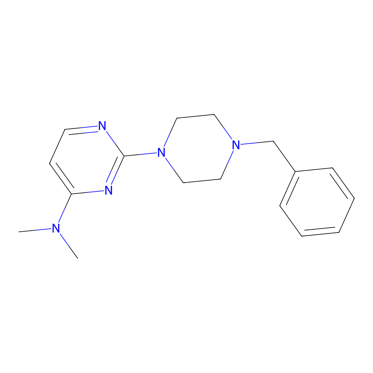 2-(4-benzylpiperazin-1-yl)-N,N-dimethylpyrimidin-4-amine molecular structure, CAS 2415455-95-5