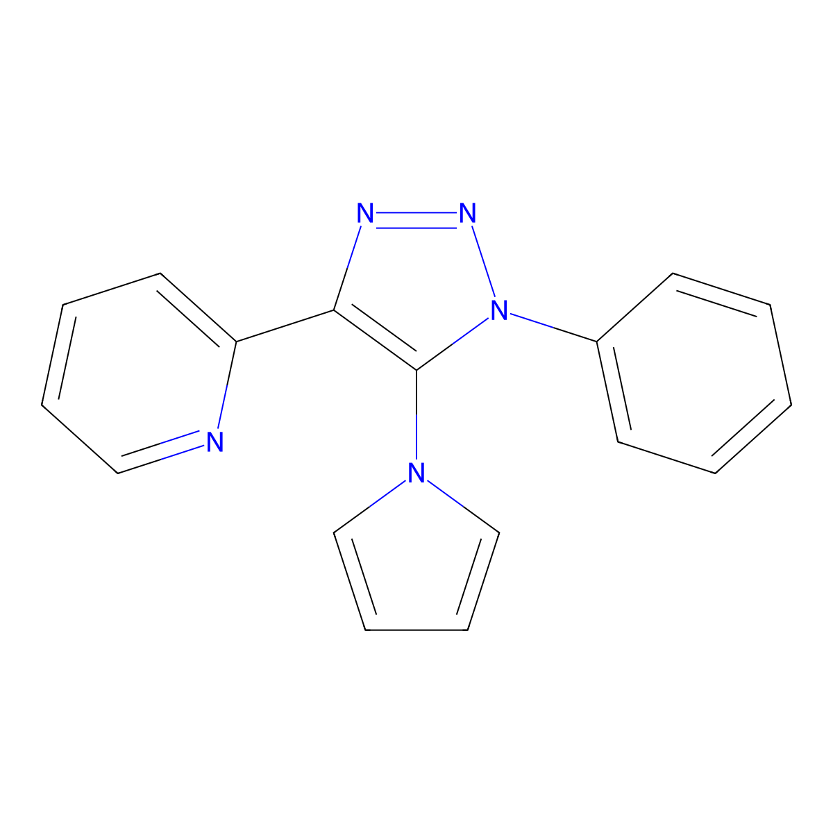 2-[1-phenyl-5-(1H-pyrrol-1-yl)-1H-1,2,3-triazol-4-yl]pyridine molecular structure, CAS 2415455-98-8