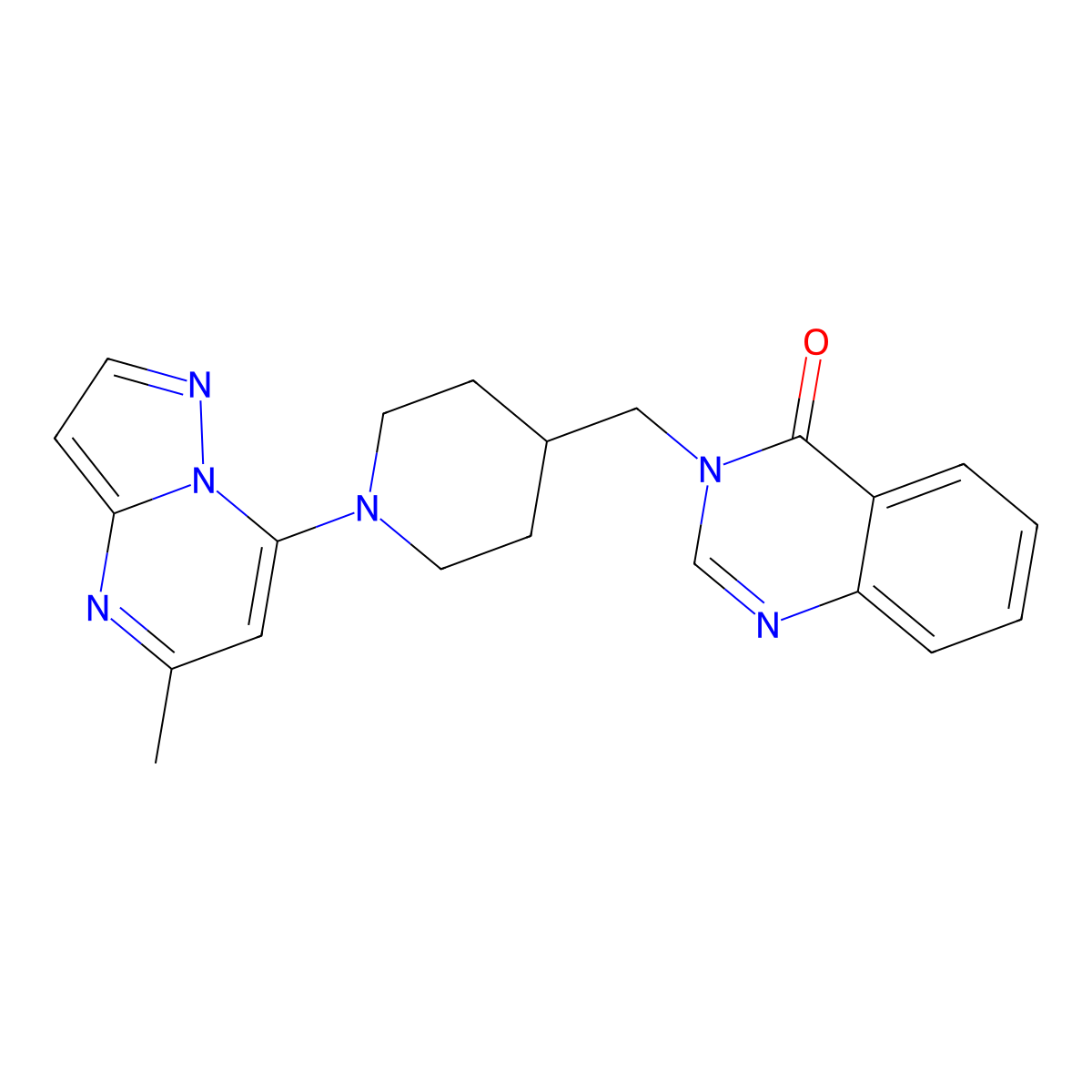 3-[(1-{5-Methylpyrazolo[1,5-a]pyrimidin-7-yl}piperidin-4-yl)methyl]-3,4-dihydroquinazolin-4-one molecular structure, CAS 2415456-27-6