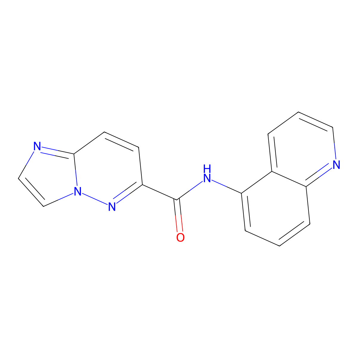 N-(quinolin-5-yl)imidazo[1,2-b]pyridazine-6-carboxamide molecular structure, CAS 2415456-36-7