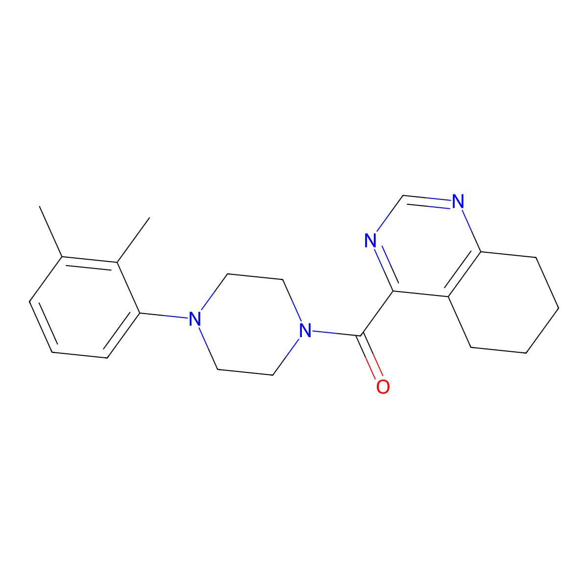 4-[4-(2,3-Dimethylphenyl)piperazine-1-carbonyl]-5,6,7,8-tetrahydroquinazoline molecular structure, CAS 2415456-40-3