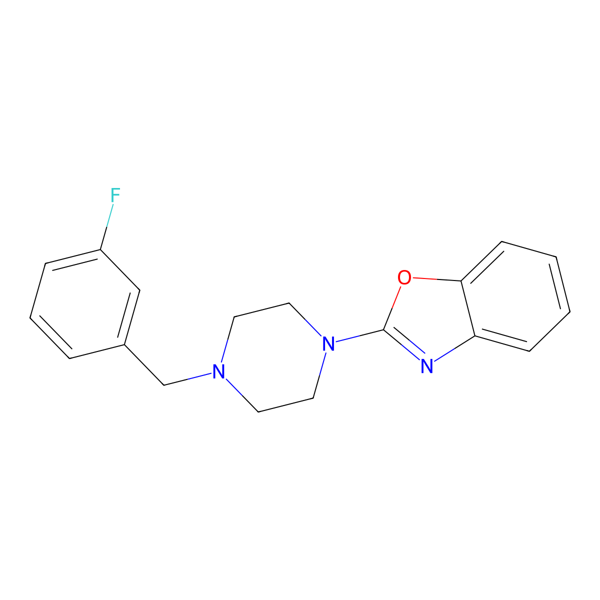 2-{4-[(3-Fluorophenyl)methyl]piperazin-1-yl}-1,3-benzoxazole molecular structure, CAS 2415456-44-7