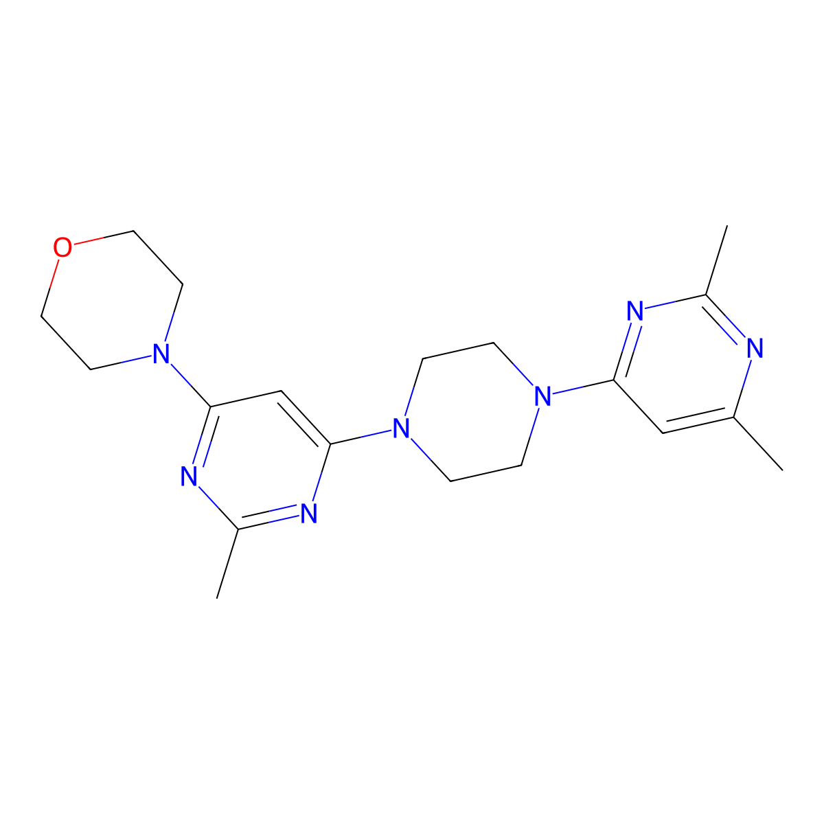 4-{6-[4-(2,6-Dimethylpyrimidin-4-yl)piperazin-1-yl]-2-methylpyrimidin-4-yl}morpholine molecular structure, CAS 2415456-48-1