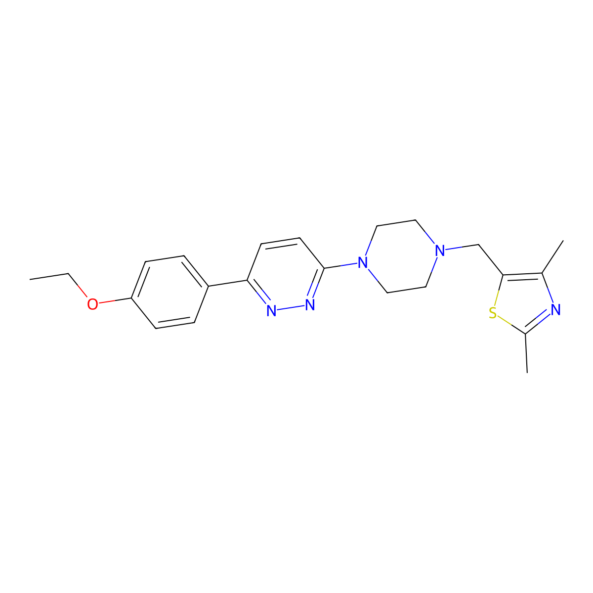 3-{4-[(2,4-Dimethyl-1,3-thiazol-5-yl)methyl]piperazin-1-yl}-6-(4-ethoxyphenyl)pyridazine molecular structure, CAS 2415456-62-9