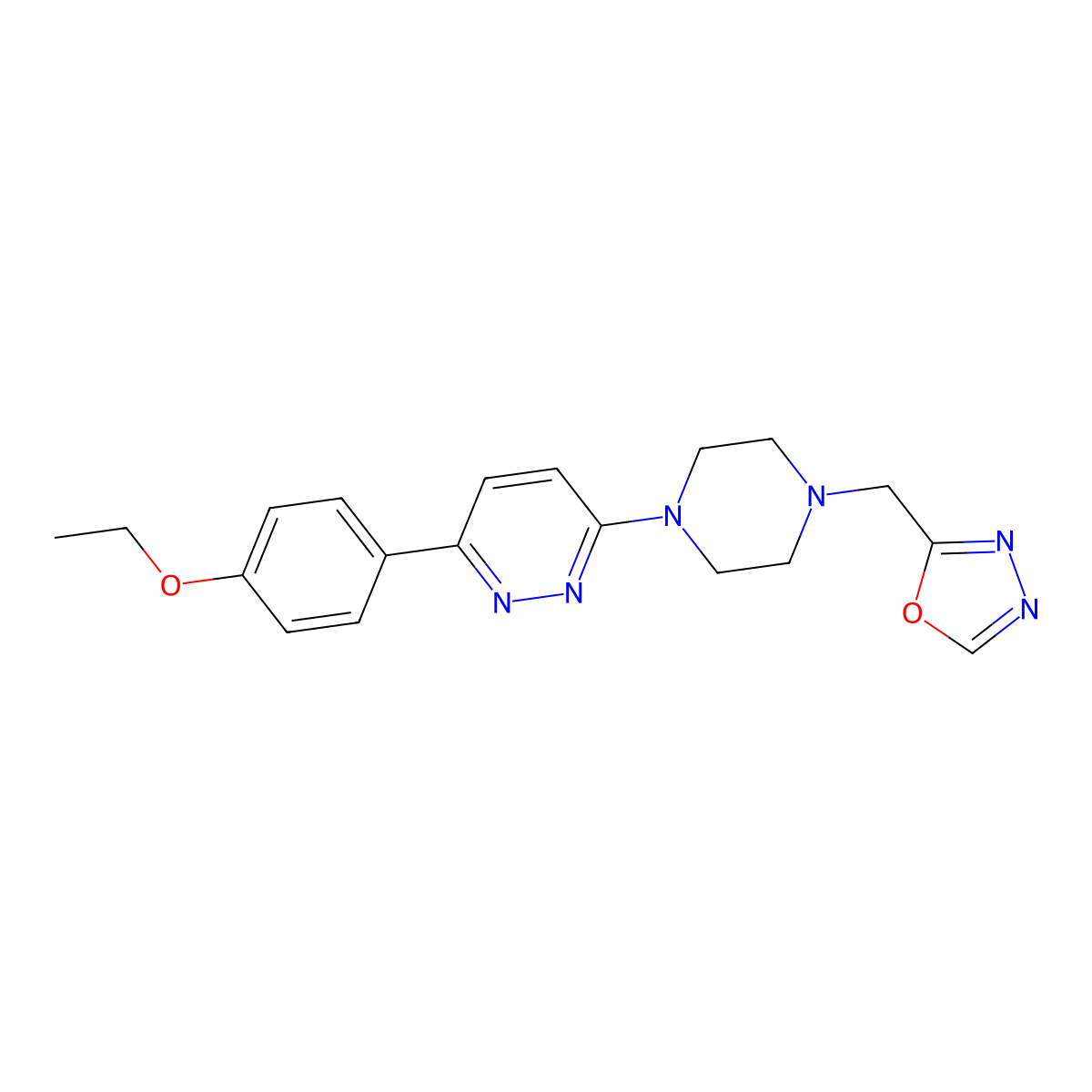 3-(4-Ethoxyphenyl)-6-{4-[(1,3,4-oxadiazol-2-yl)methyl]piperazin-1-yl}pyridazine molecular structure, CAS 2415456-69-6