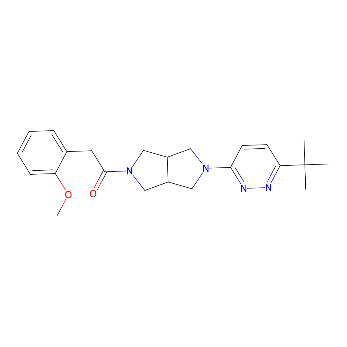 1-[5-(6-Tert-butylpyridazin-3-yl)-octahydropyrrolo[3,4-c]pyrrol-2-yl]-2-(2-methoxyphenyl)ethan-1-one molecular structure, CAS 2415456-72-1